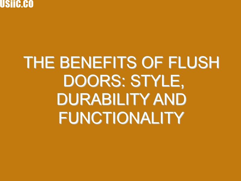 The Benefits of Flush Doors: Style, Durability and Functionality