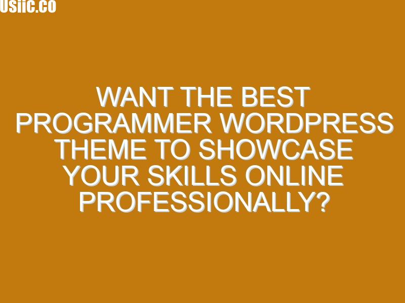 Want the Best Programmer WordPress Theme to Showcase Your Skills Online Professionally?